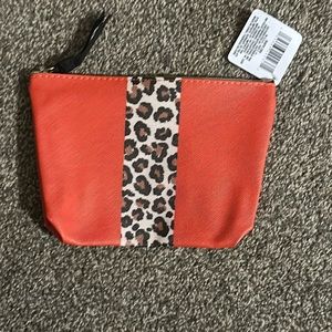 Cheetah & Red Cosmetic Bag NWT